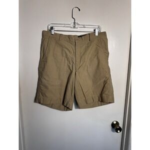 Eddie Bauer Men's Chino Shorts Khaki Tan 100% Cotton Casual Classic Fit Size 34